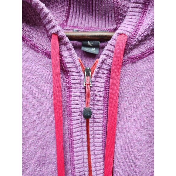 Eddie Bauer Womens Pink Hooded Full-Zip Sweater Knit Jacket With Pockets Size M - Picture 3 of 6